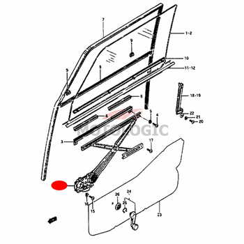 FRONT DOOR WINDOW REGULATOR RIGHT SUZUKI SAMURAI SERIES