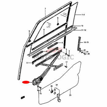 FRONT DOOR WINDOW REGULATOR LEFT SUZUKI SAMURAI SERIES