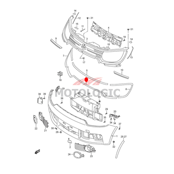 LOWER RADIATOR GRILLE MOLDING SUZUKI IGNIS SERIES