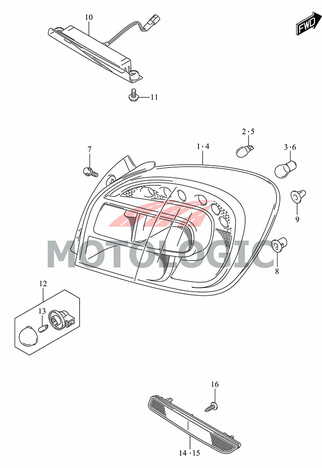 REAR LAMP LEFT SUZUKI BALENO SERIES