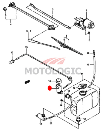 WASHER PUMP SPRAY MOTOR SUZUKI CARRY SERIES