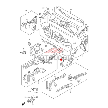 FRONT FENDER LOWER BRACKET LH SUZUKI IGNIS SERIES