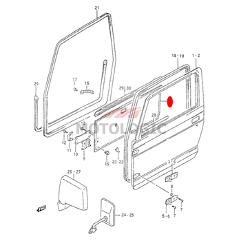 FRONT DOOR TRIM RIGHT SUZUKI SAMURAI SERIES