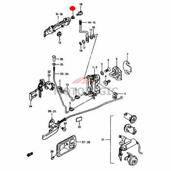 DOOR HANDLE JOINT SNAP SUZUKI SAMURAI SERIES