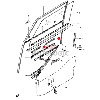 FRONT GLASS CHANNEL RUBBER SUZUKI SAMURAI SERIES