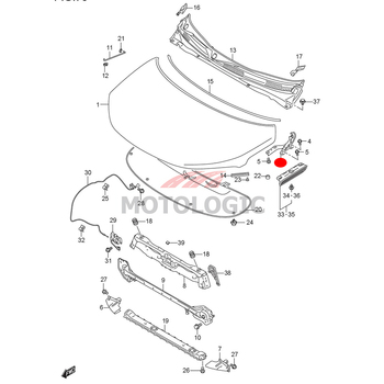 FRONT HOOD HINGE RH SUZUKI SERIES