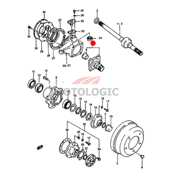 FRONT WHEEL SPINDLE SUZUKI SAMURAI SERIES