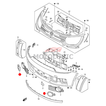 FRONT FOG LAMP BEZEL GARNISH LH SUZUKI IGNIS SERIES