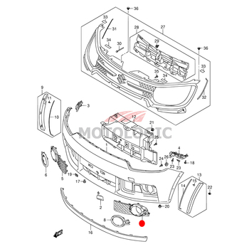 FRONT FOG LAMP BEZEL LEFT SUZUKI IGNIS SERIES