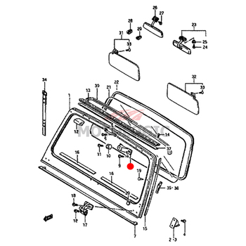 WINDOW CUSHION BRACKET SUZUKI SAMURAI SERIES