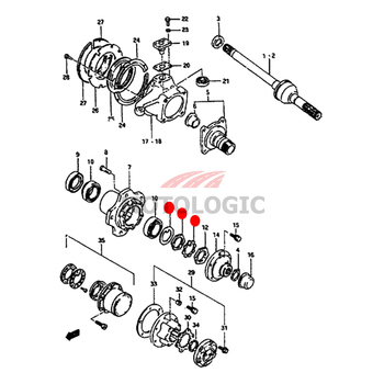 FRONT WHEEL BEARING LOCK & WASHER KIT SUZUKI SAMURAI SERIES