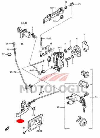 INSIDE DOOR HANDLE SUZUKI SAMURAI SERIES