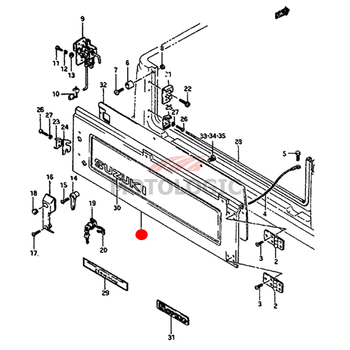 REAR GATE PANEL SUZUKI SAMURAI SERIES